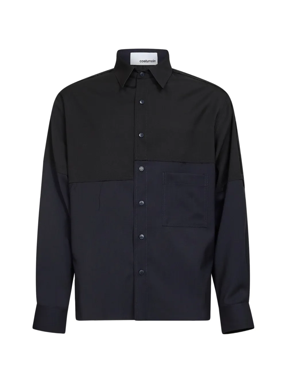 Costumein colourblock patch-pocket shirt - Blue