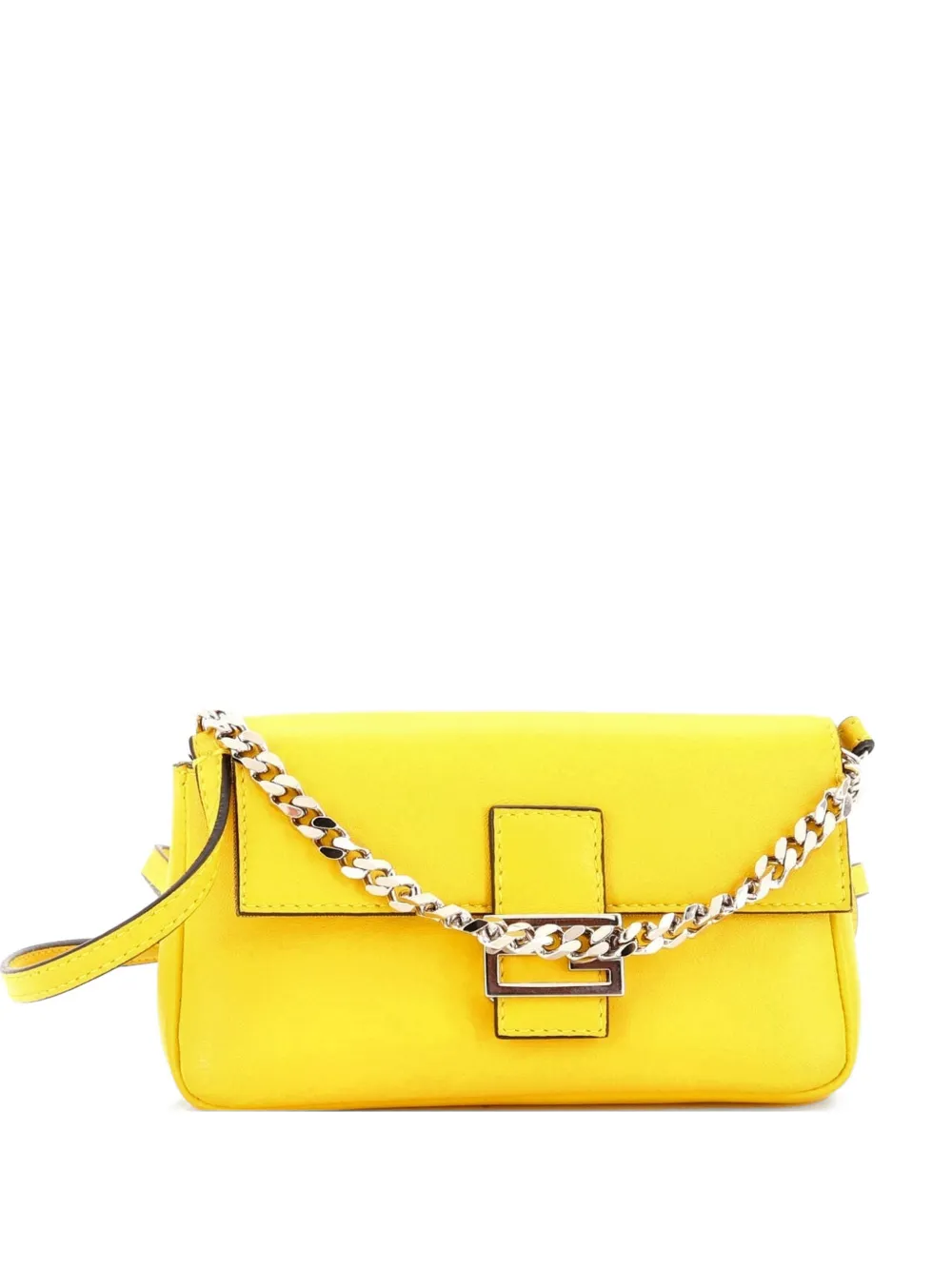Fendi Pre-Owned Baguette Bag Leather Micro crossbody bag - Giallo