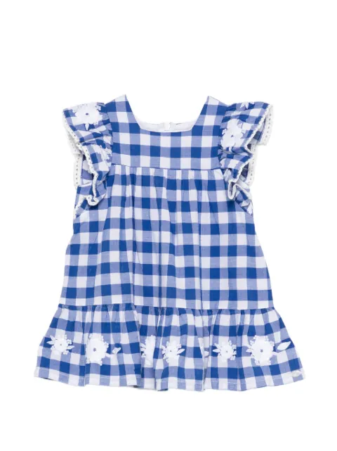 Tartine Et Chocolat blomstret gingham-ternet kjole