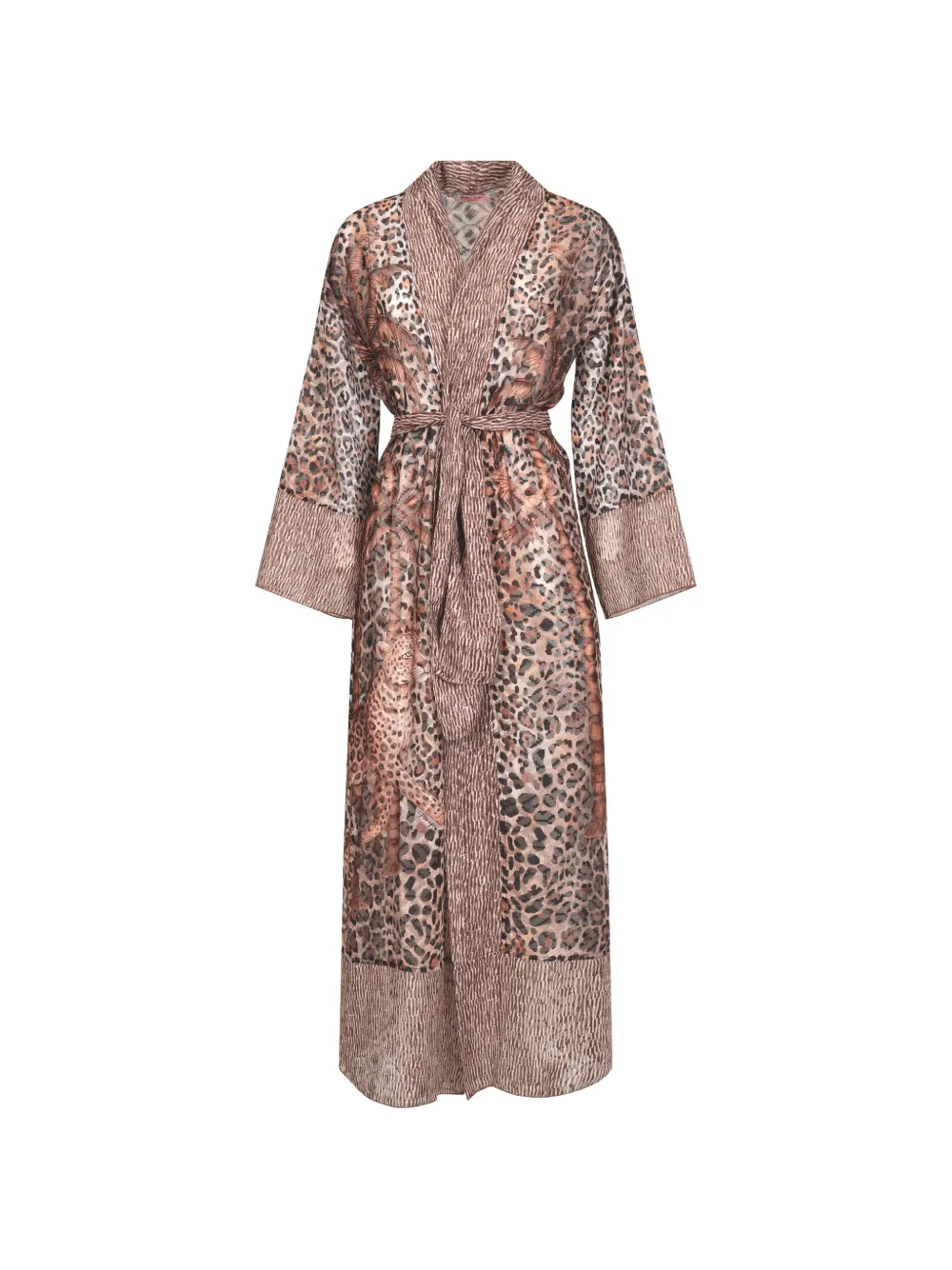 Pin Up Stars Wild leopard-print belted robe - Nude