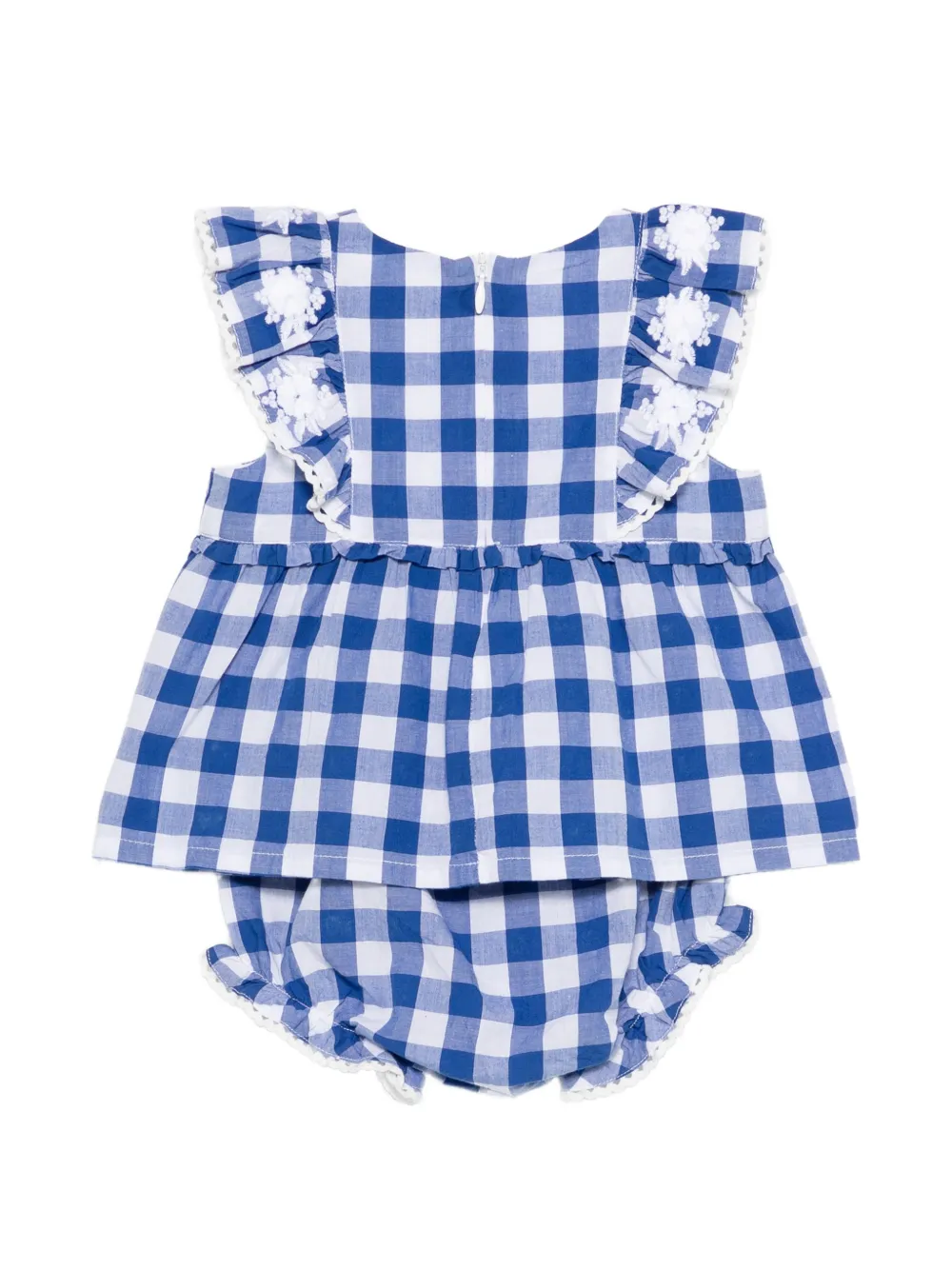 Tartine Et Chocolat Shortsset met geborduurde gingham-ruit Blauw