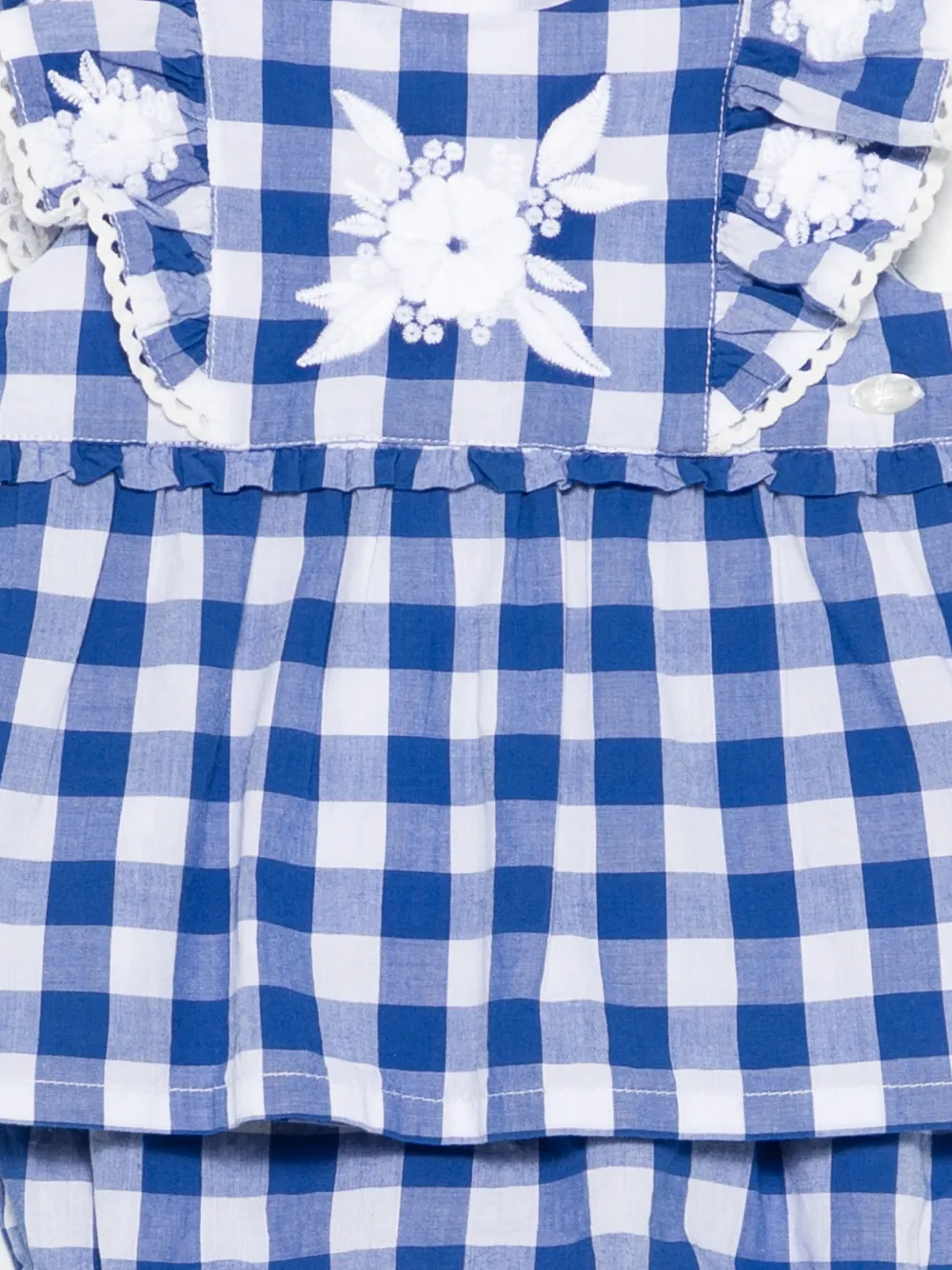 Tartine Et Chocolat Shortsset met geborduurde gingham-ruit Blauw
