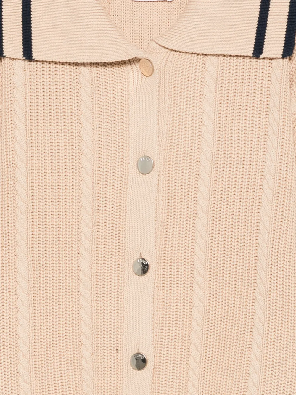  Liu Jo Collared Cable-knit Cardigan - Neutrals 