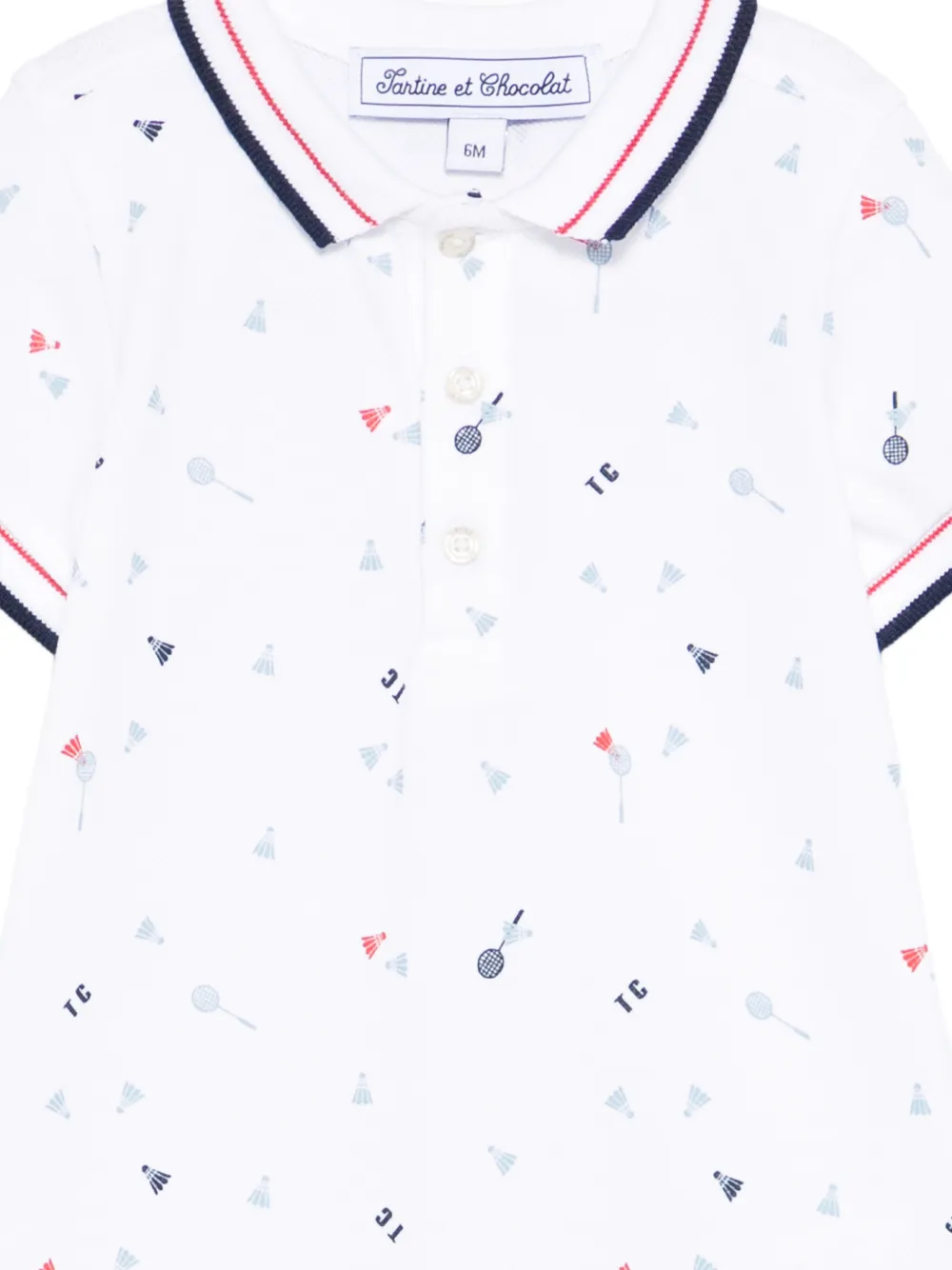  Tartine Et Chocolat Graphic Romper - White 