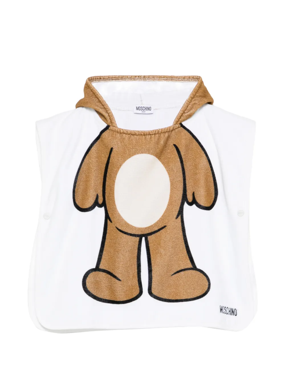 Moschino Kids teddy bear hooded cover-up - Weiß
