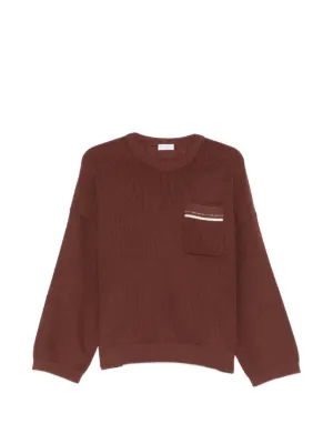Brunello Cucinelli crew-neck Sweater | Brown | FARFETCH SG