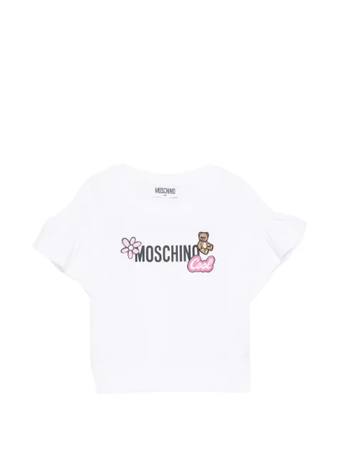 Moschino Kids ruffled logo-print T-shirt