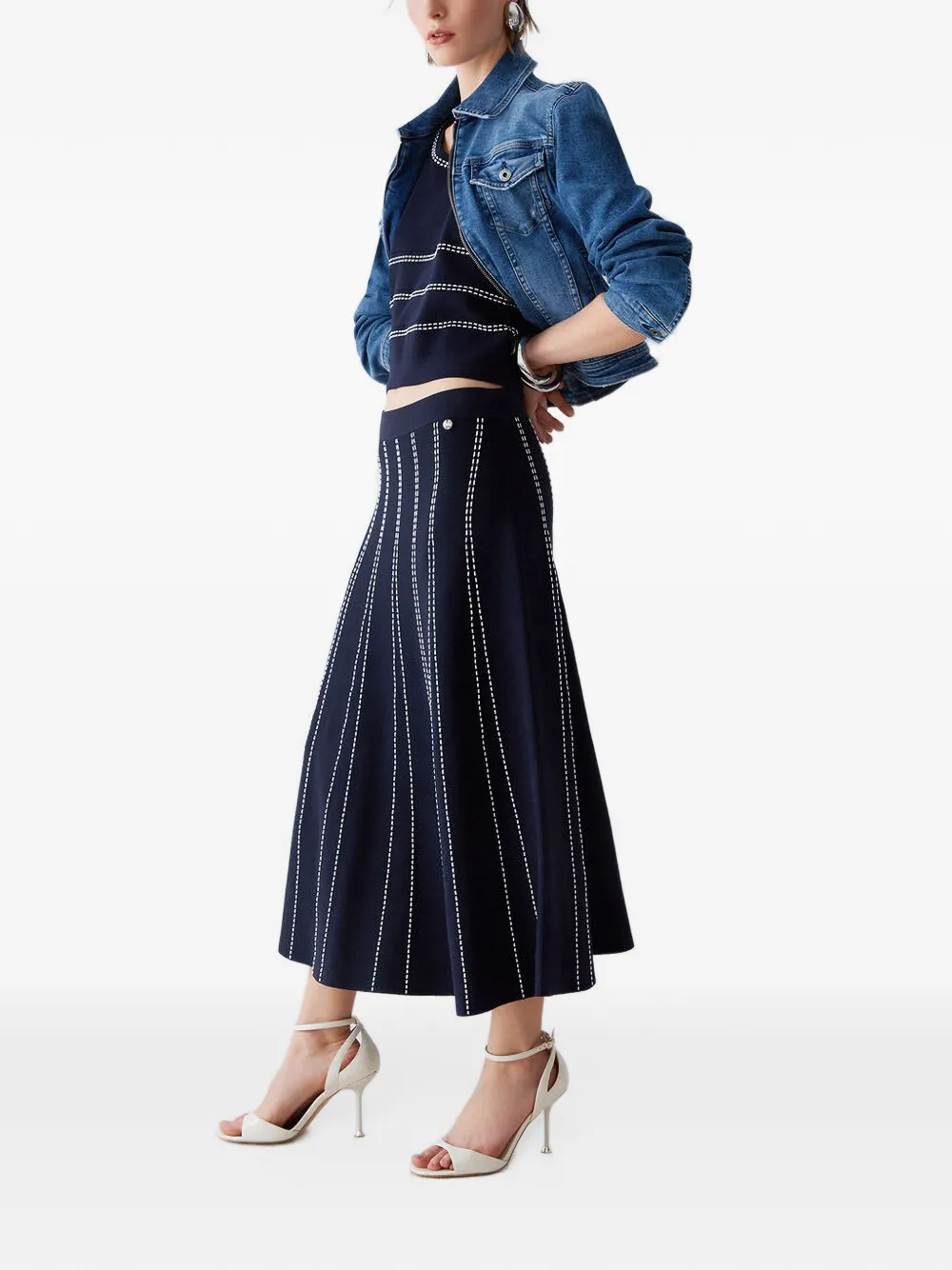 LIU JO Gebreide midi-rok Blauw
