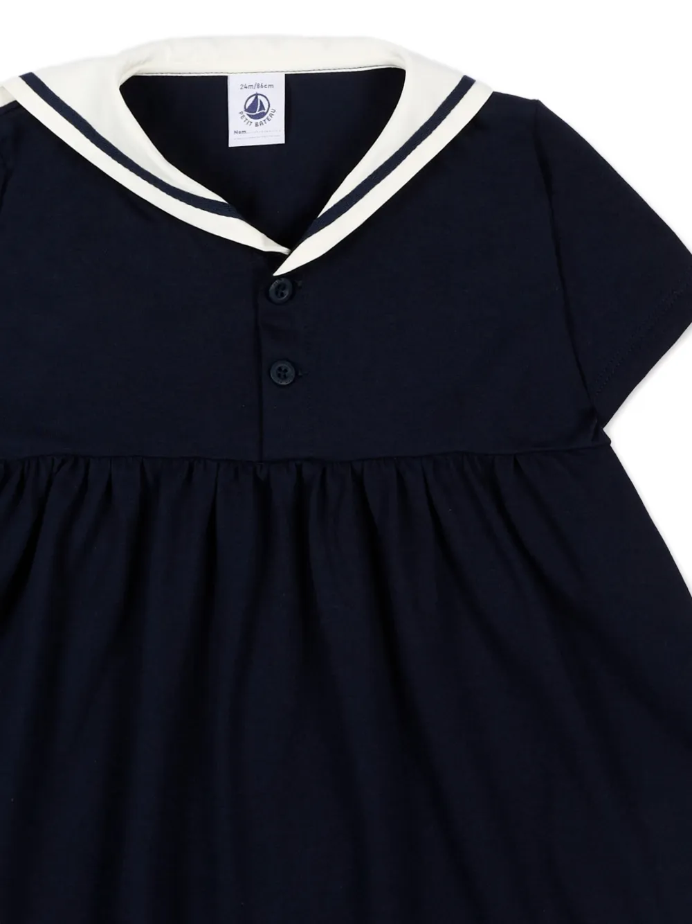  Petit Bateau Short-sleeve Mini Dress - Blue 