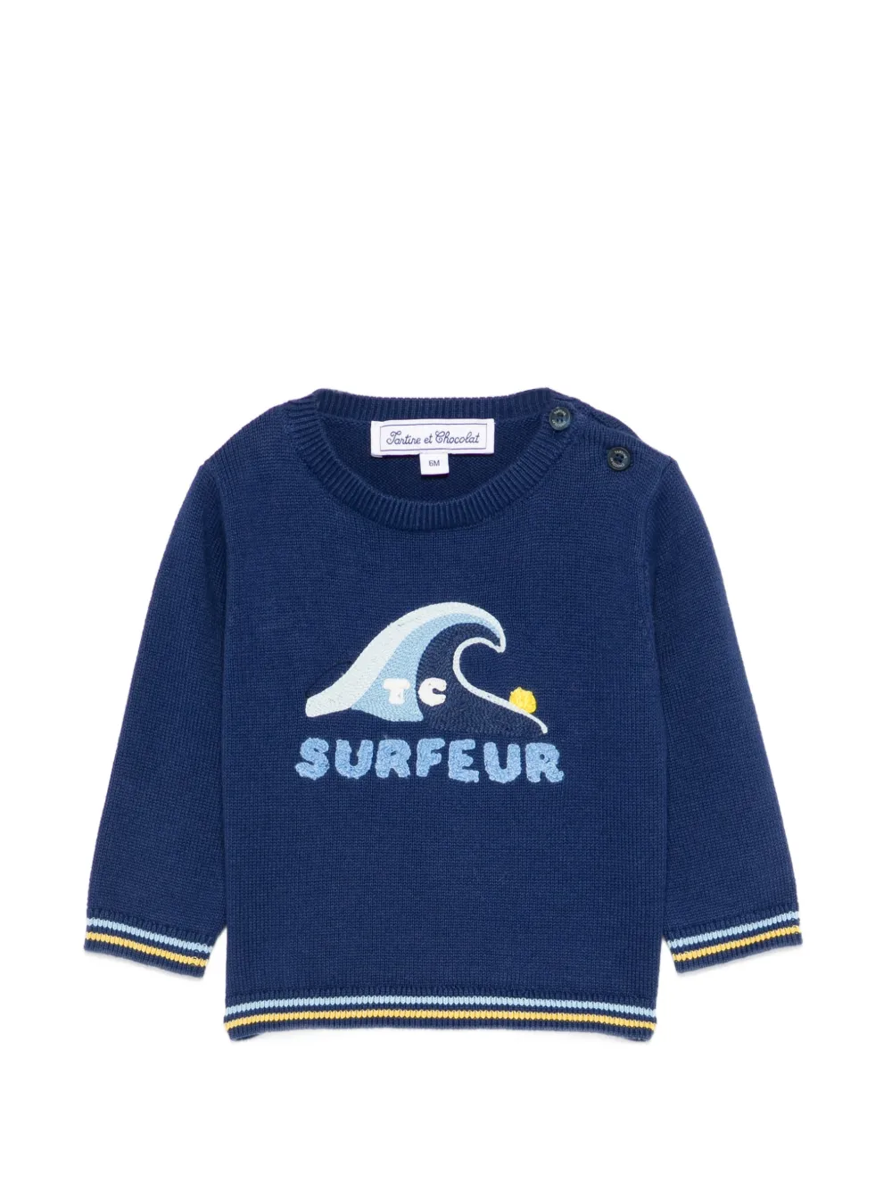 Tartine Et Chocolat surfer graphic sweater - Blu