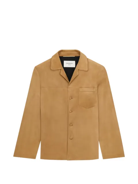 Saint Laurent front-pocket collared leather jacket