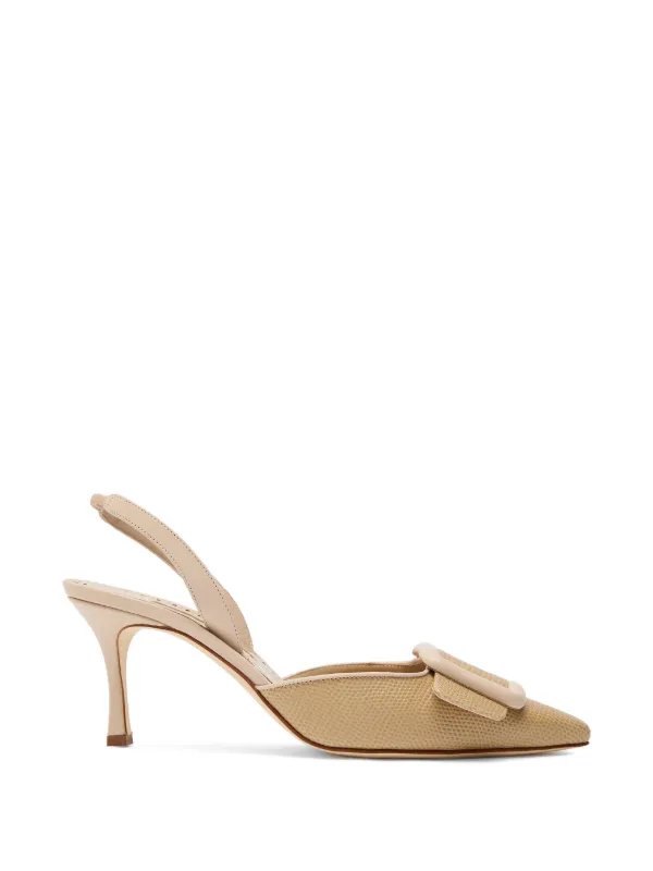Manolo Blahnik スリングバック パンプス | ニュートラル | FARFETCH JP