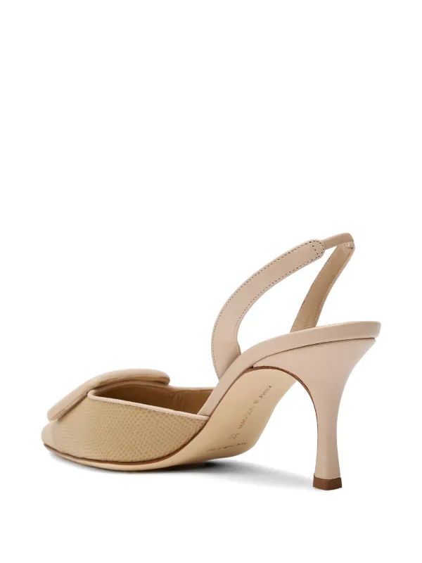 Manolo Blahnik スリングバック パンプス ブラウン 35 Manolo Blahnik スリングバック パンプス | ニュートラル | FARFETCH JP