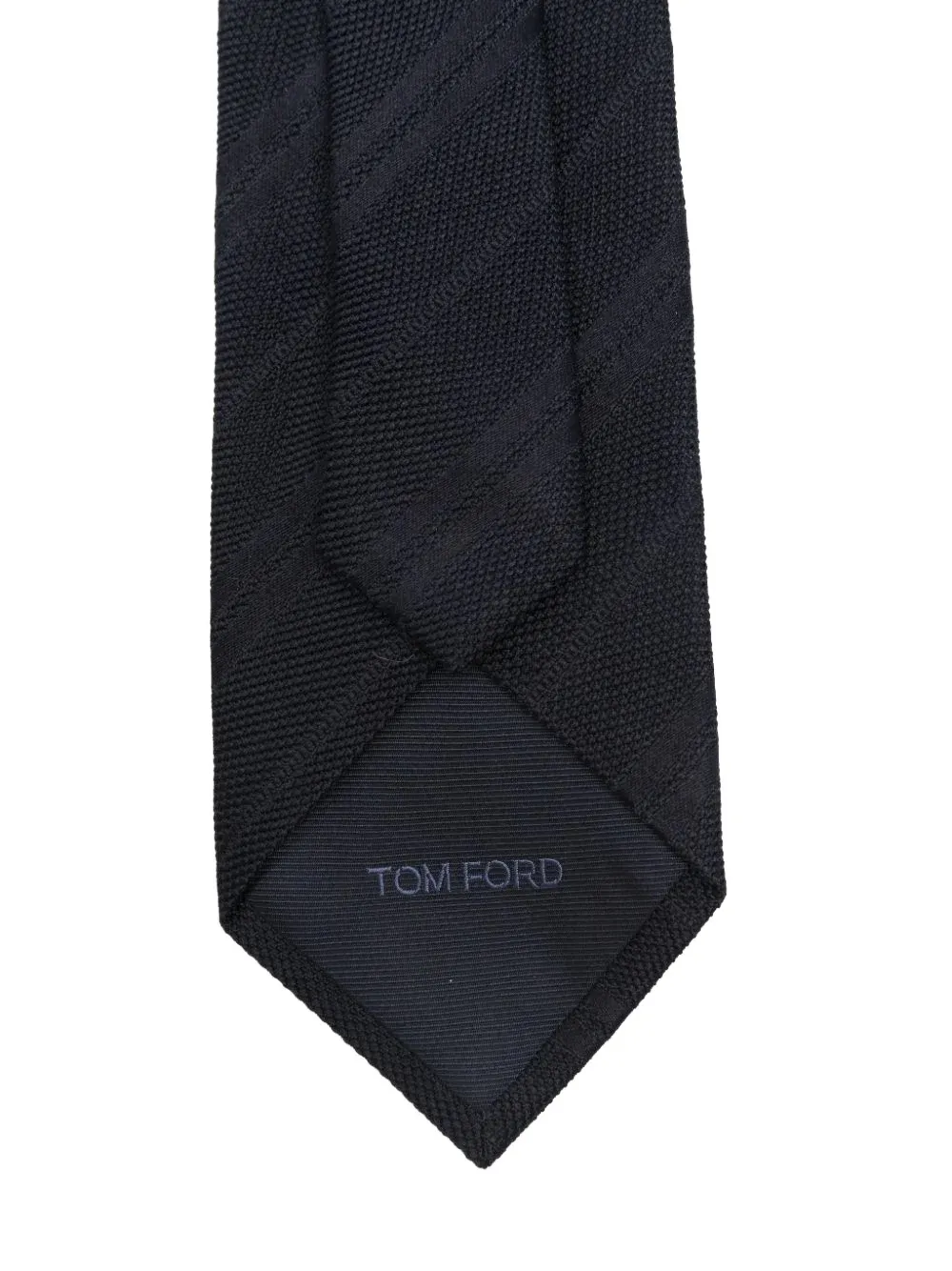 TOM FORD Gestreepte zijden stropdas Zwart