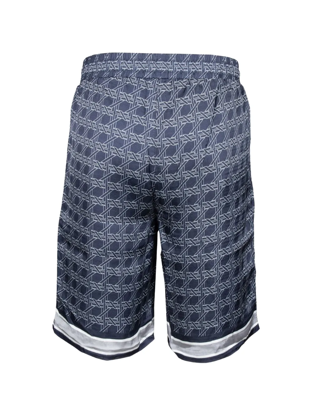 Karl Lagerfeld Shorts met geometrische print en gestreepte afwerking Blauw