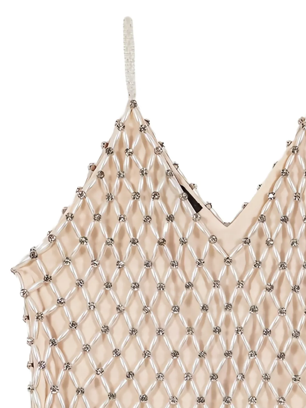  Maje Beaded V-neck Top - Neutrals 