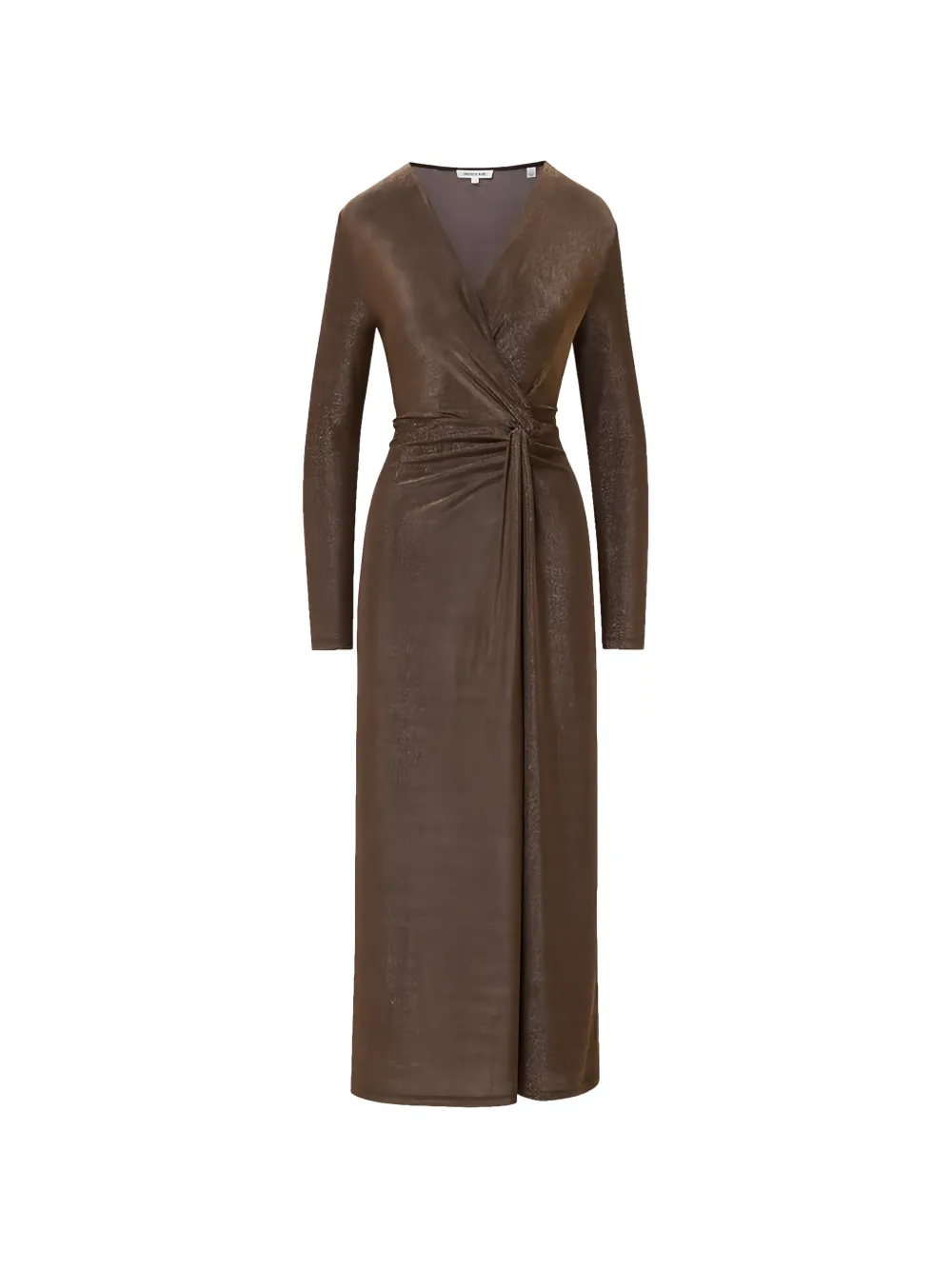 Veronica Beard Neomie Knotted V-neck Midi Dress In Brown