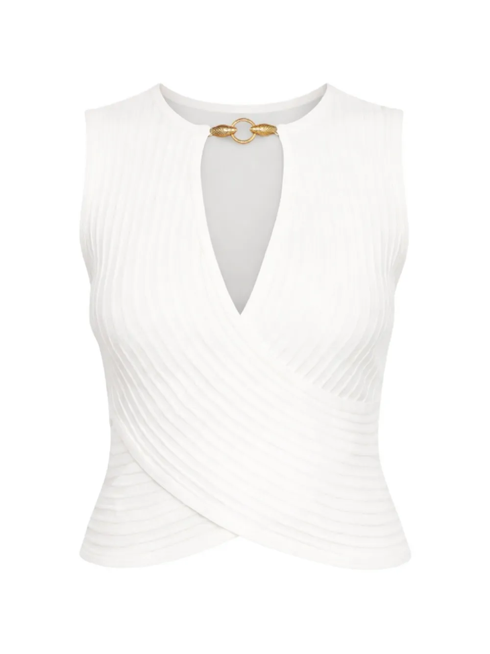 Just Cavalli ring-detail top - Bianco