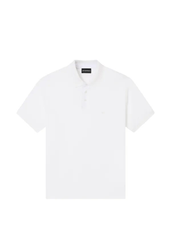 Emporio Armani Regular Fit Piqué Polo Shirt in White