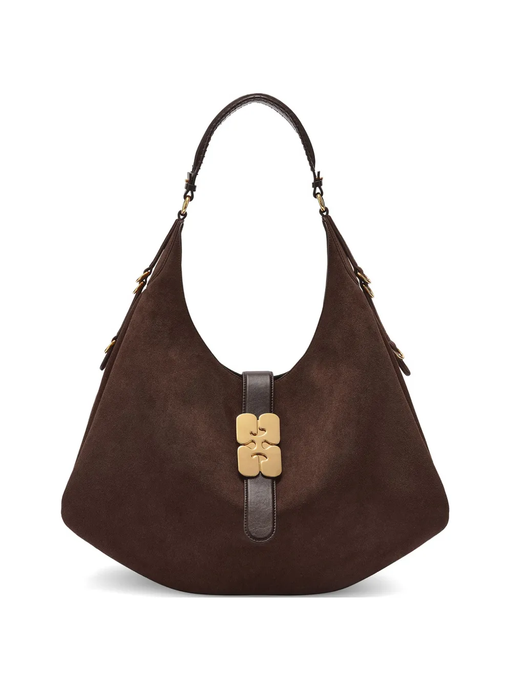 GANNI large Kat shoulder bag - Marrone