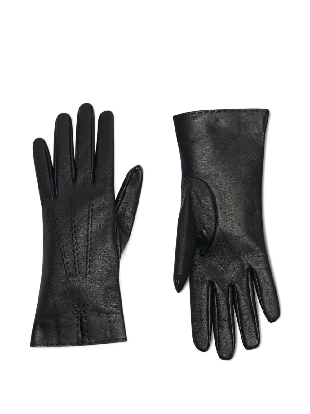  The Row Florence Stitched Gloves - Black 