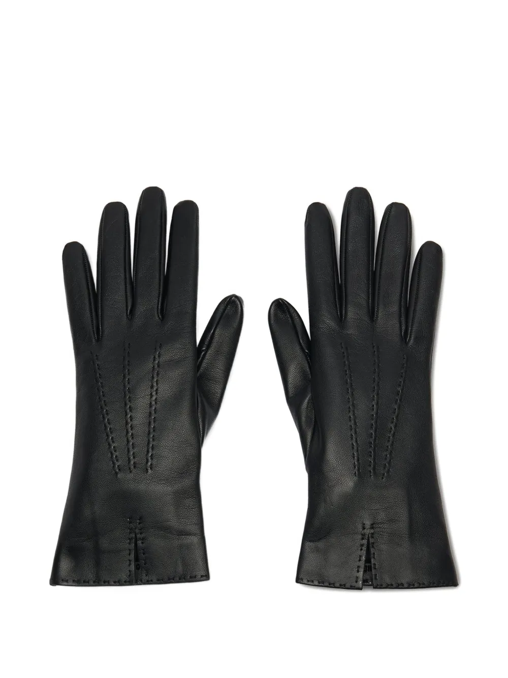 The Row Florence stitched gloves - Nero