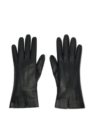 Prada zip-pocket Leather Gloves | Black | FARFETCH