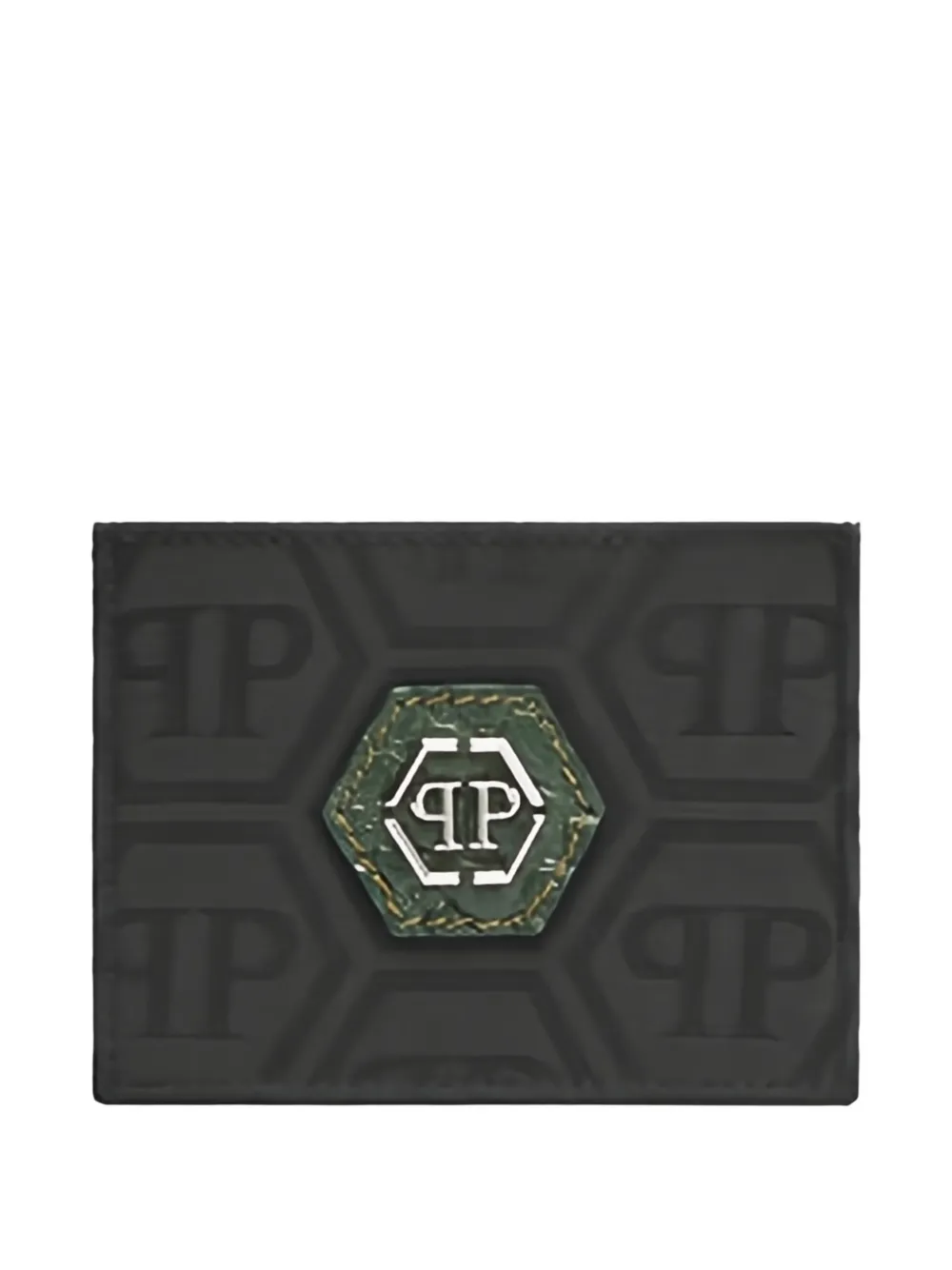 Philipp Plein logo-pattern wallet - Nero