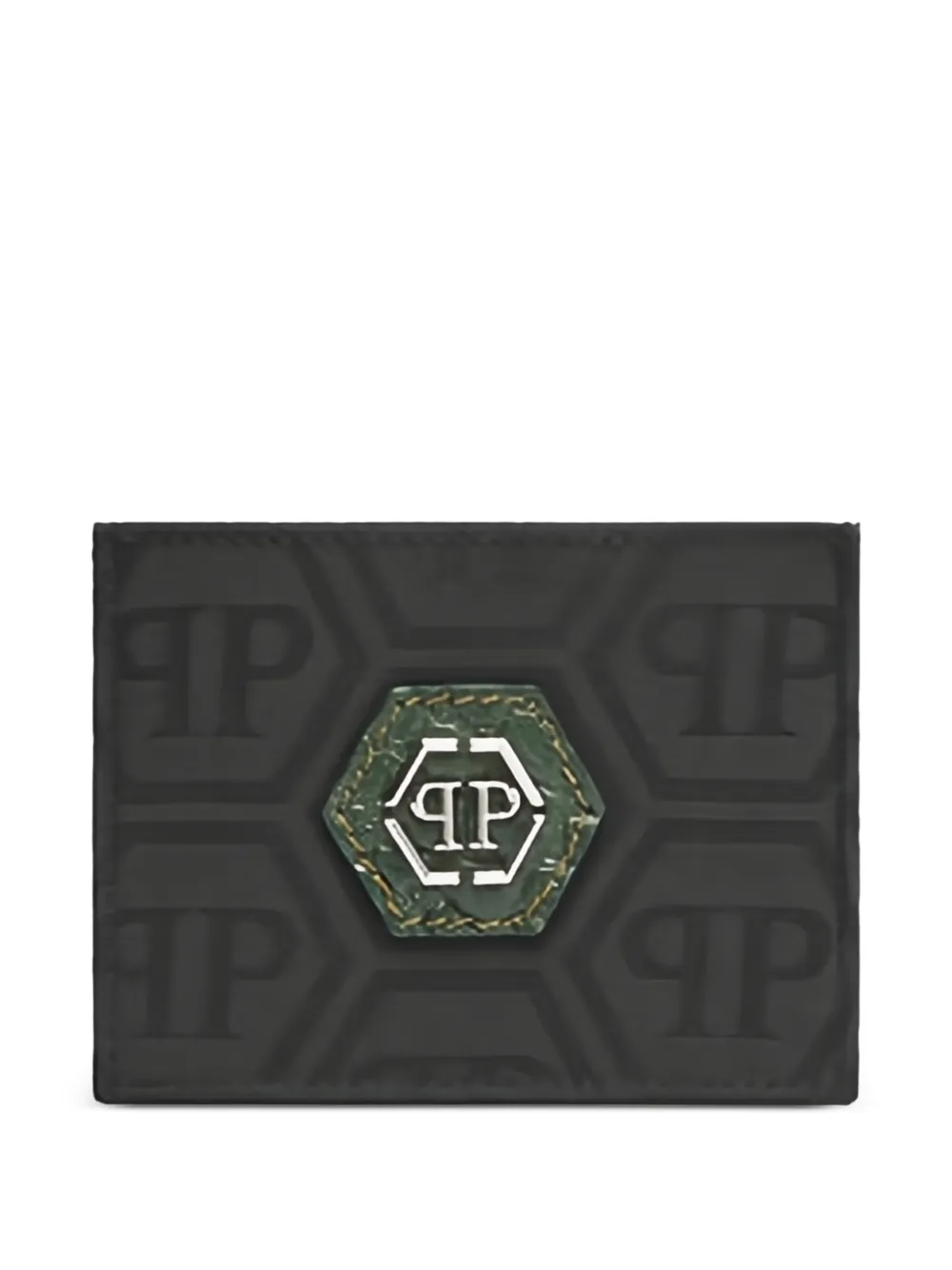 Philipp Plein logo-pattern wallet - Nero