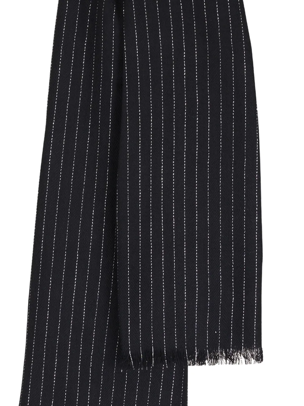  Kinross Cashmere Striped-pattern Scarf - Black 
