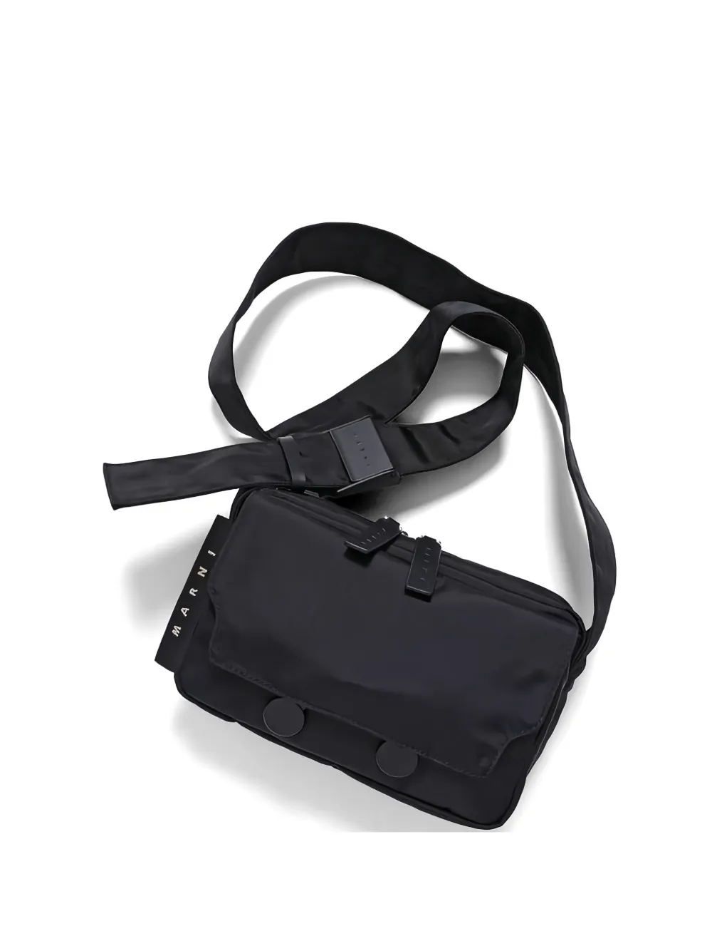 Marni logo-patch belt bag - Nero