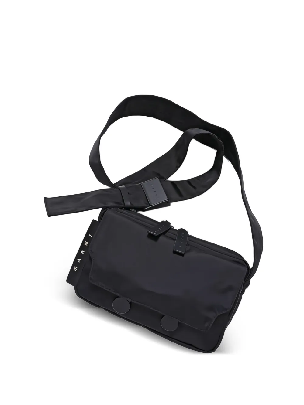 Marni logo-patch belt bag - Nero