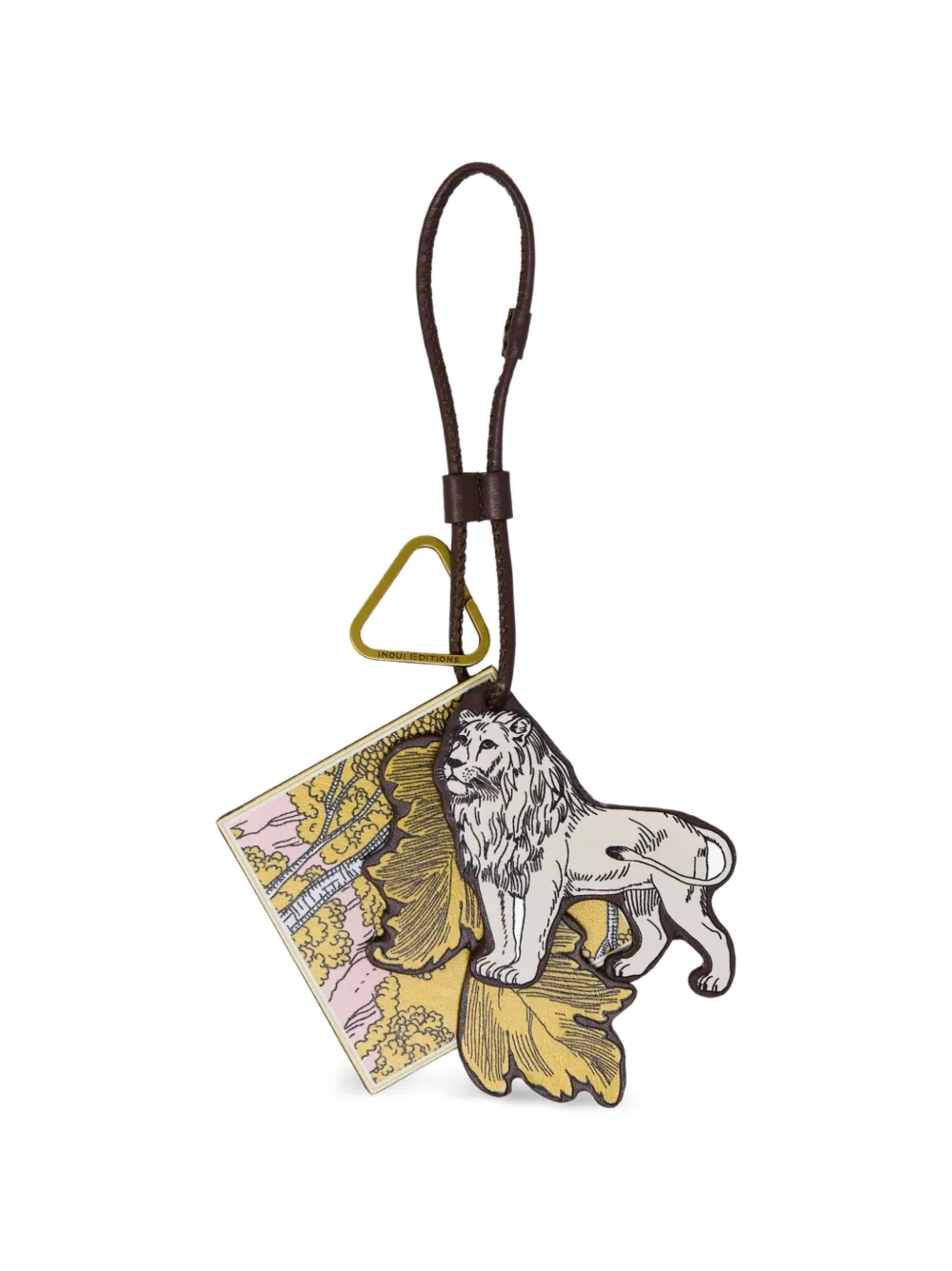 Inoui Editions Histoire diamond-shape graphic keychain - Marrone