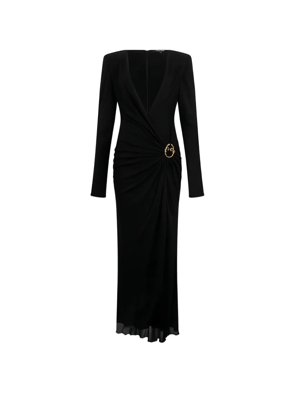 Roberto Cavalli draped long dress - Black