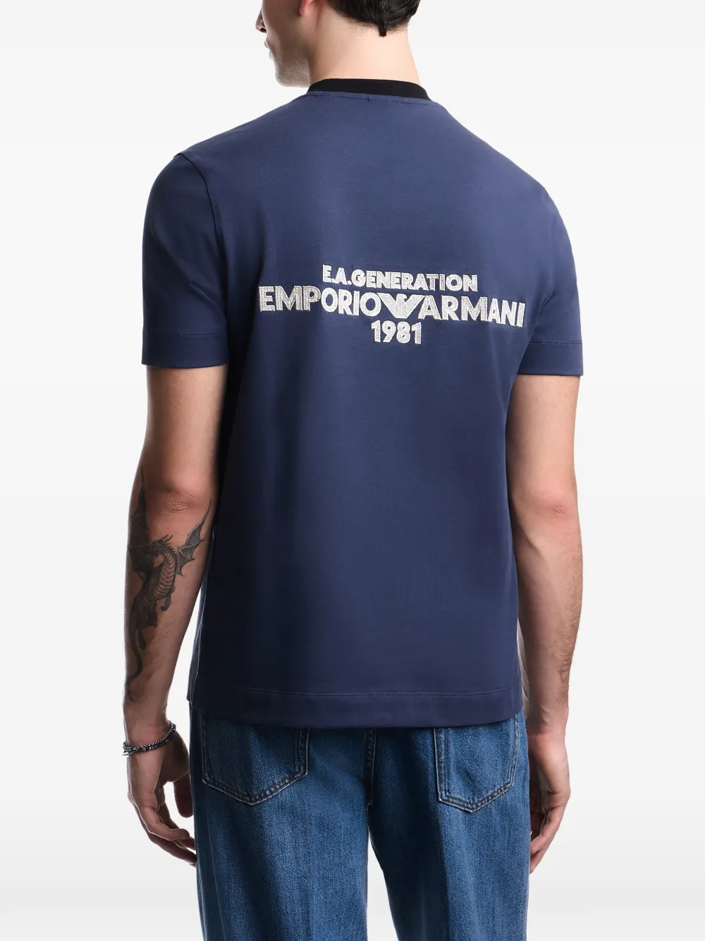 Emporio Armani T-shirt met logodetail Blauw