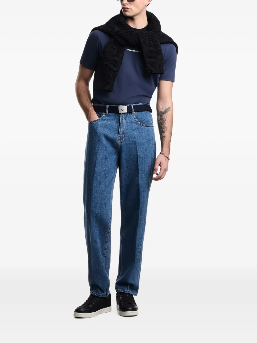 Emporio Armani T-shirt met logodetail Blauw