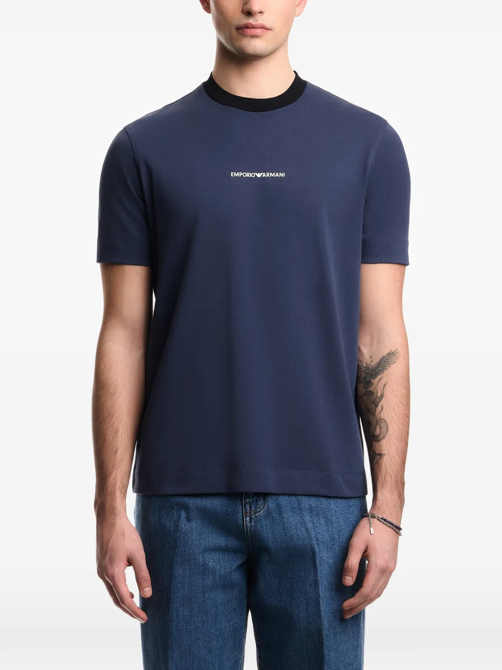 Emporio Armani T-shirt met logodetail Blauw