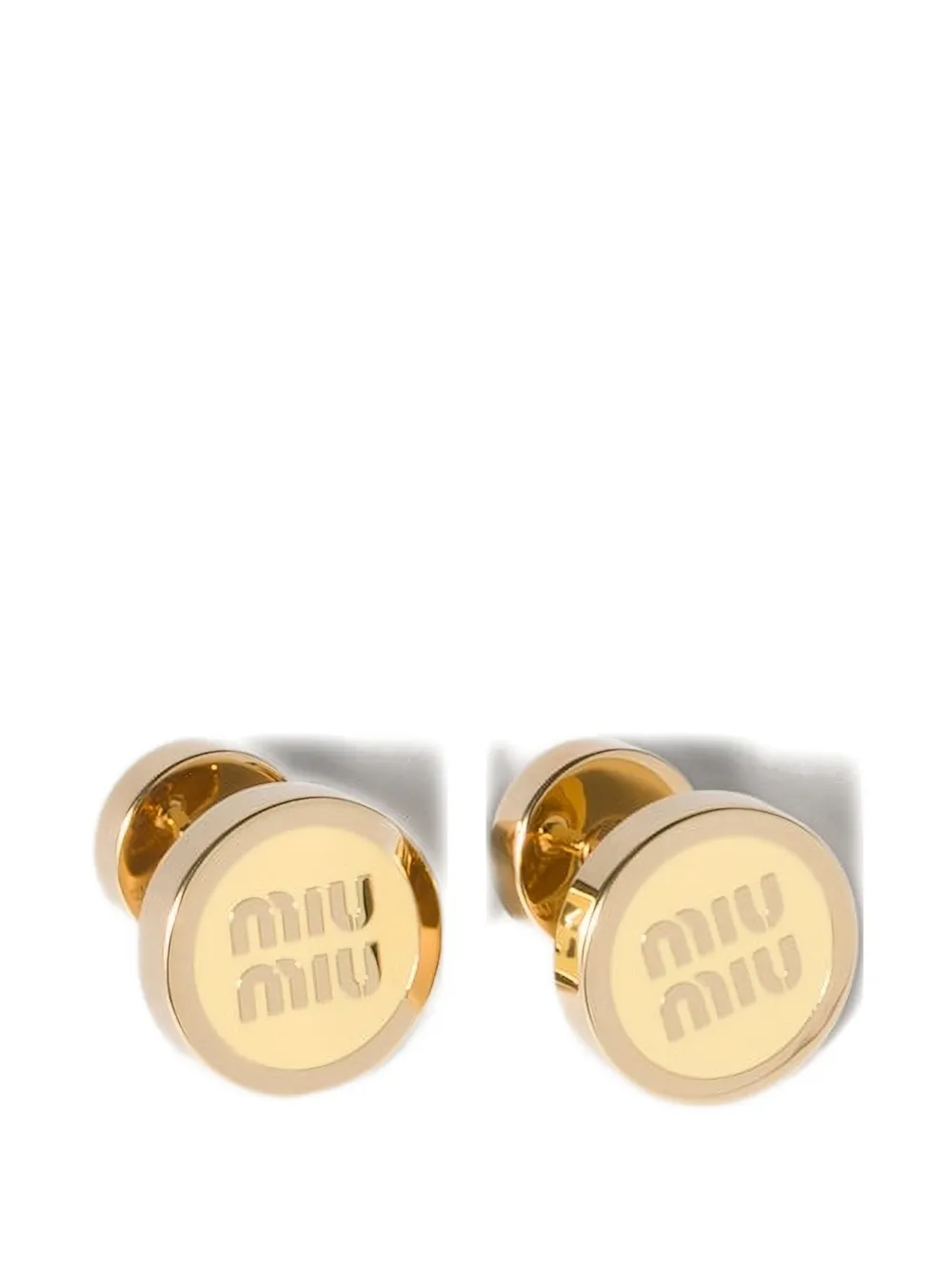Miu Miu logo circle earrings - Oro