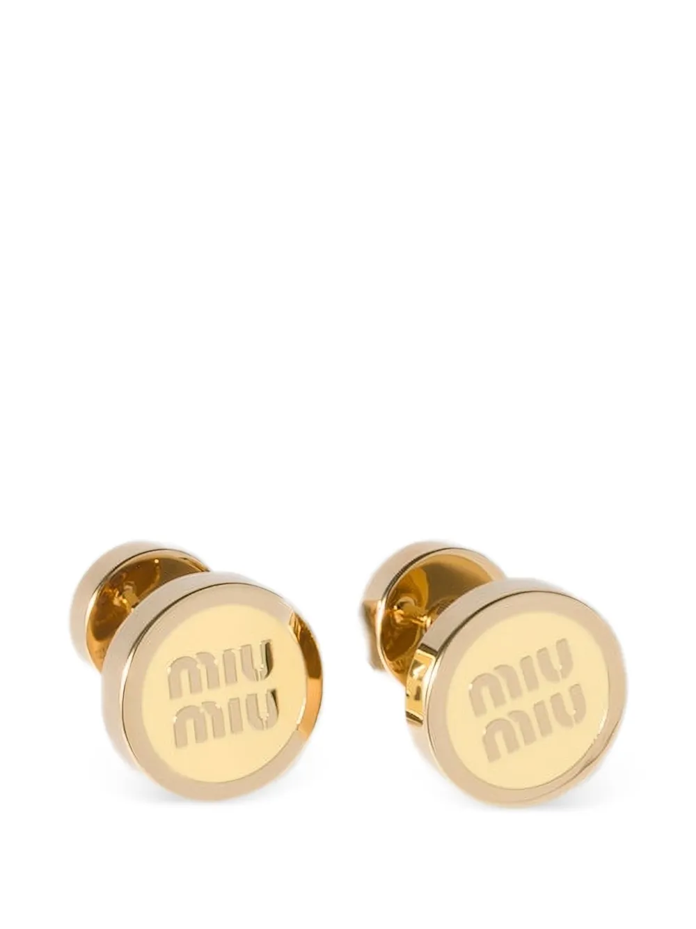 Miu Miu logo circle earrings - Oro
