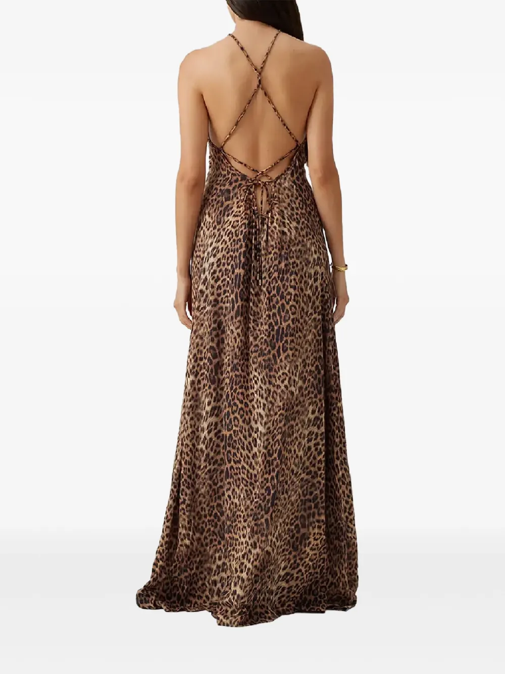 Melissa Odabash Sage maxi-jurk met luipaardprint Bruin