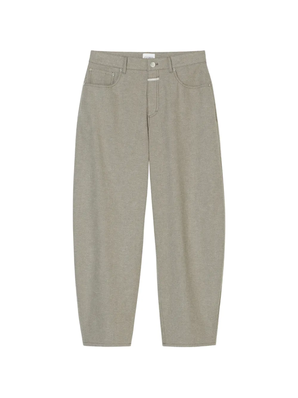 Closed logo-patch barrel-leg jeans - Grigio