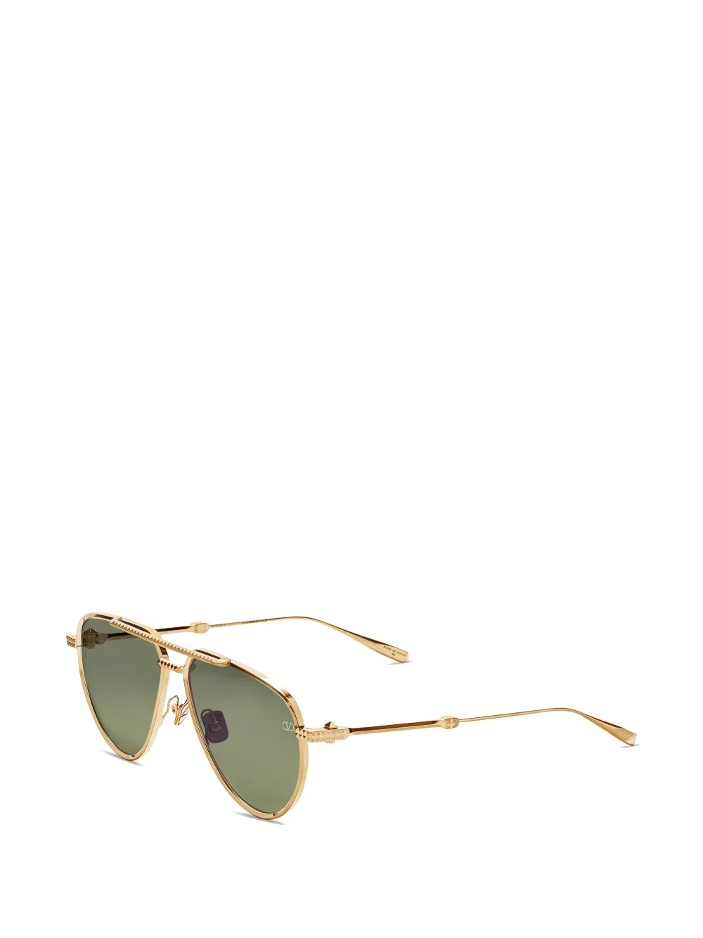 Valentino Garavani Eyewear Textured Pilot Sunglasses - Gold 