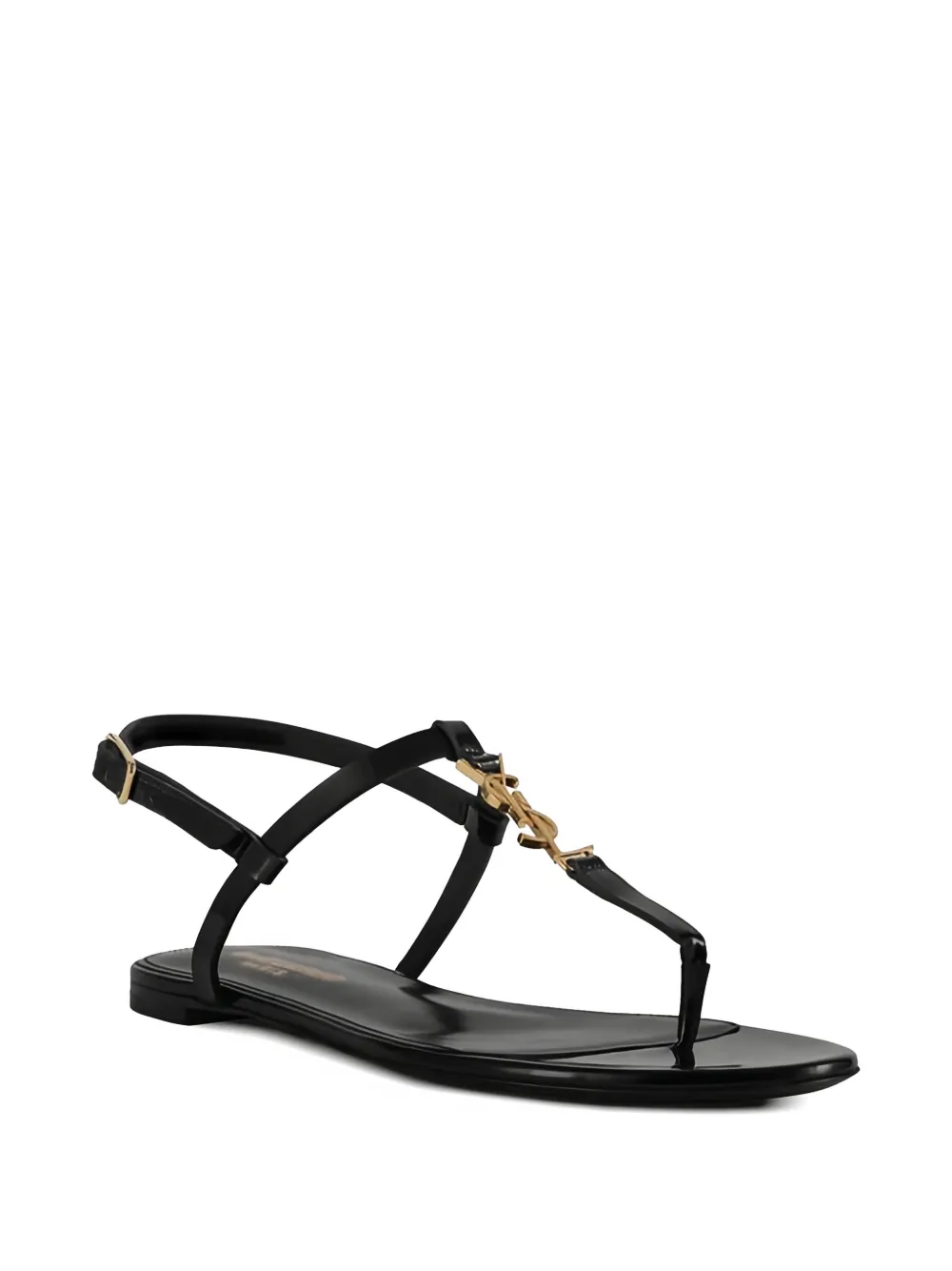 Saint Laurent Sandalen met logobandje Zwart