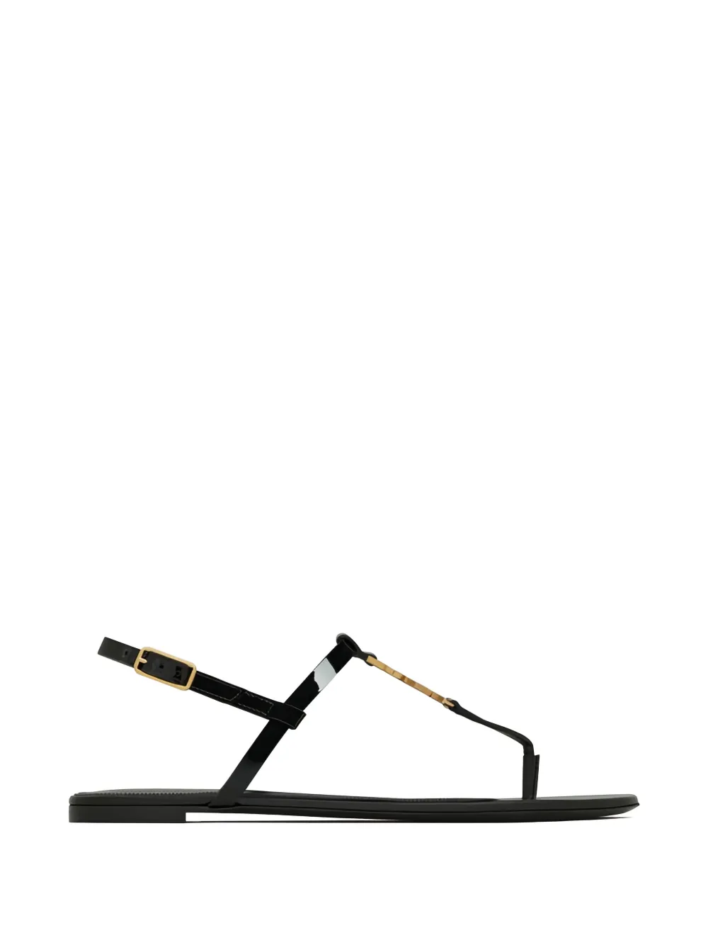 Saint Laurent Sandalen met logobandje Zwart