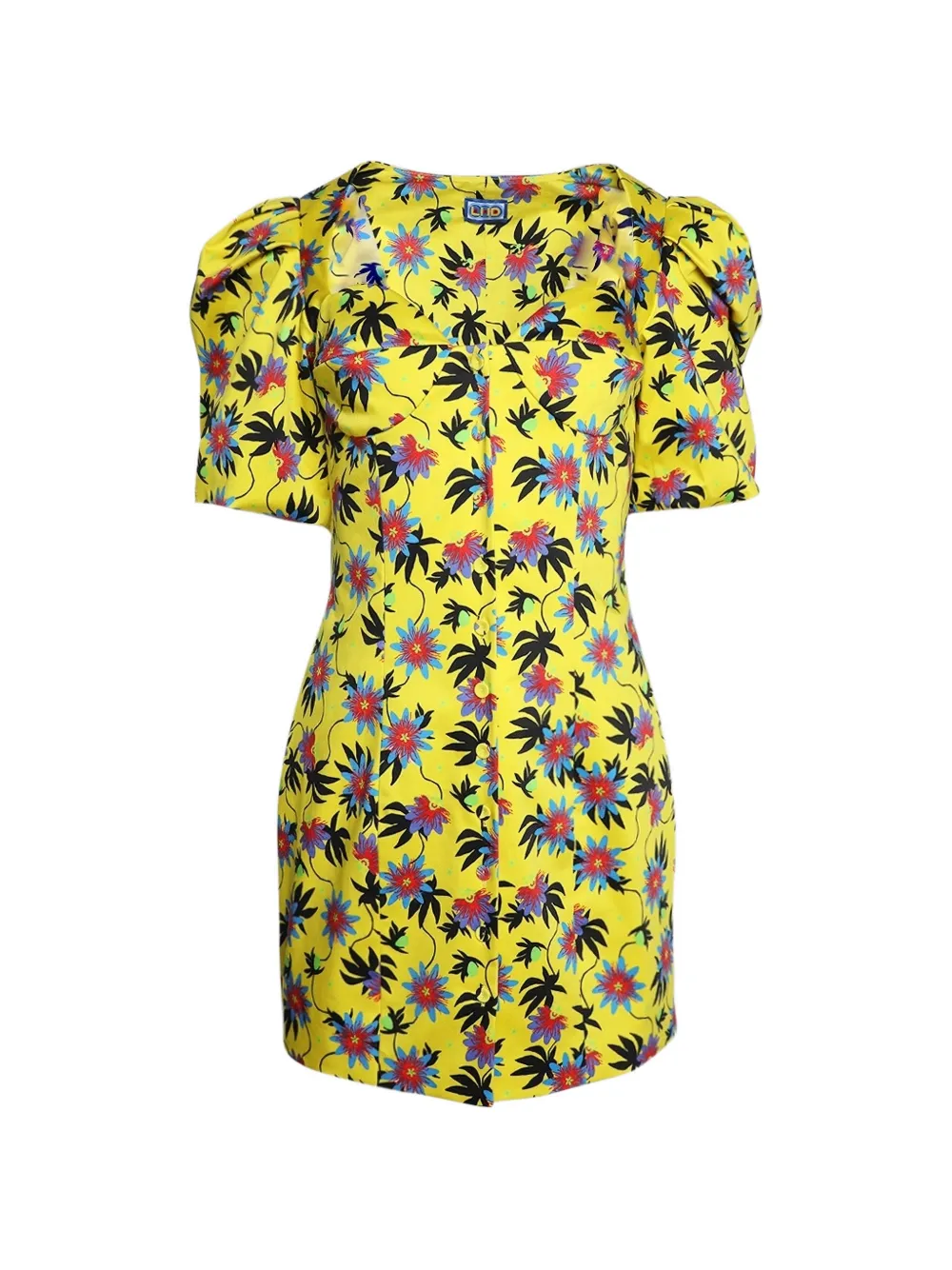 Lhd floral puff-sleeve mini dress - Giallo