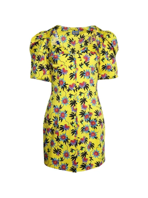 Lhd floral puff-sleeve mini dress