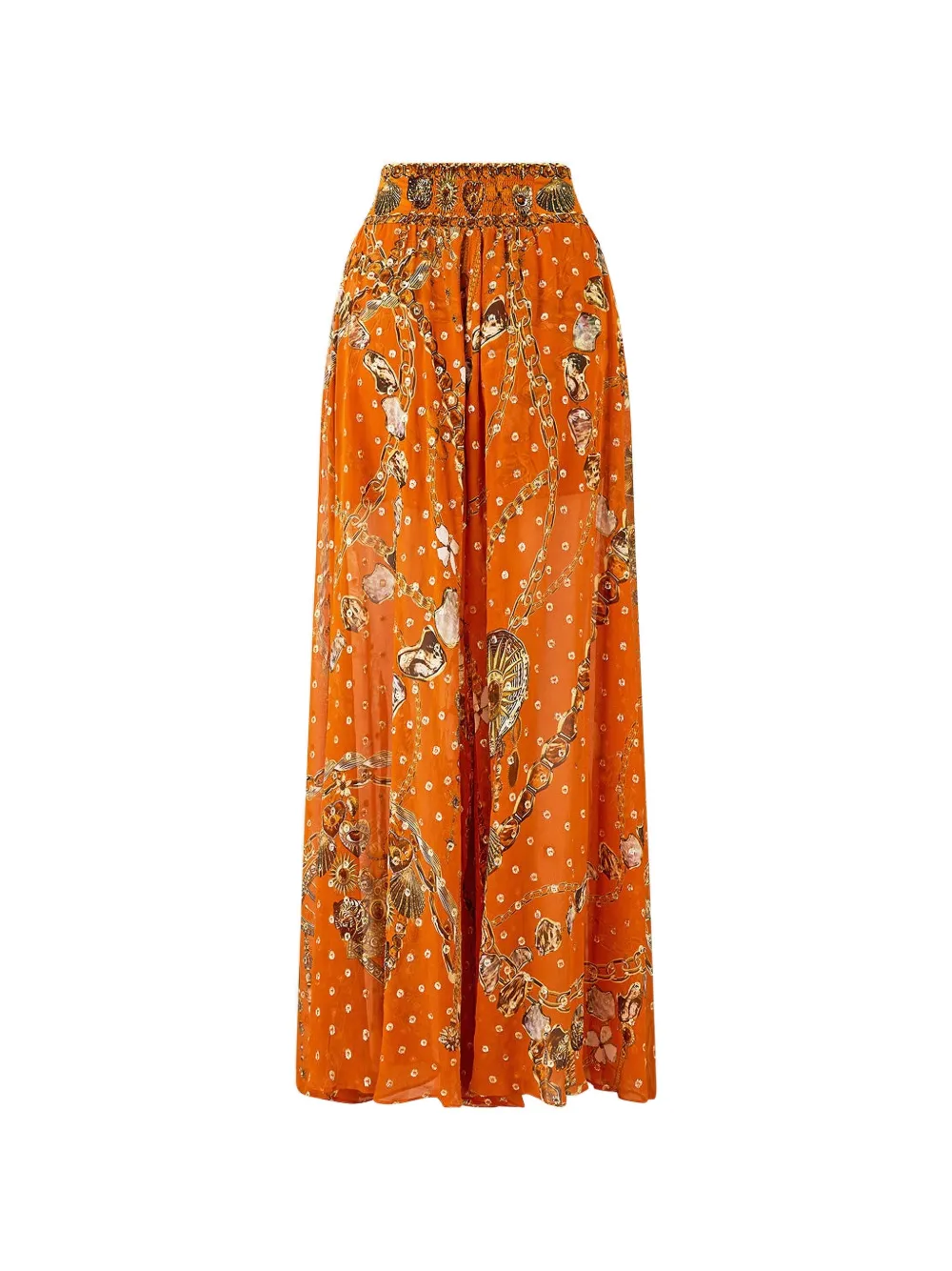 Camilla Talismans Of Turkiye sheer wide-leg trousers - Arancione