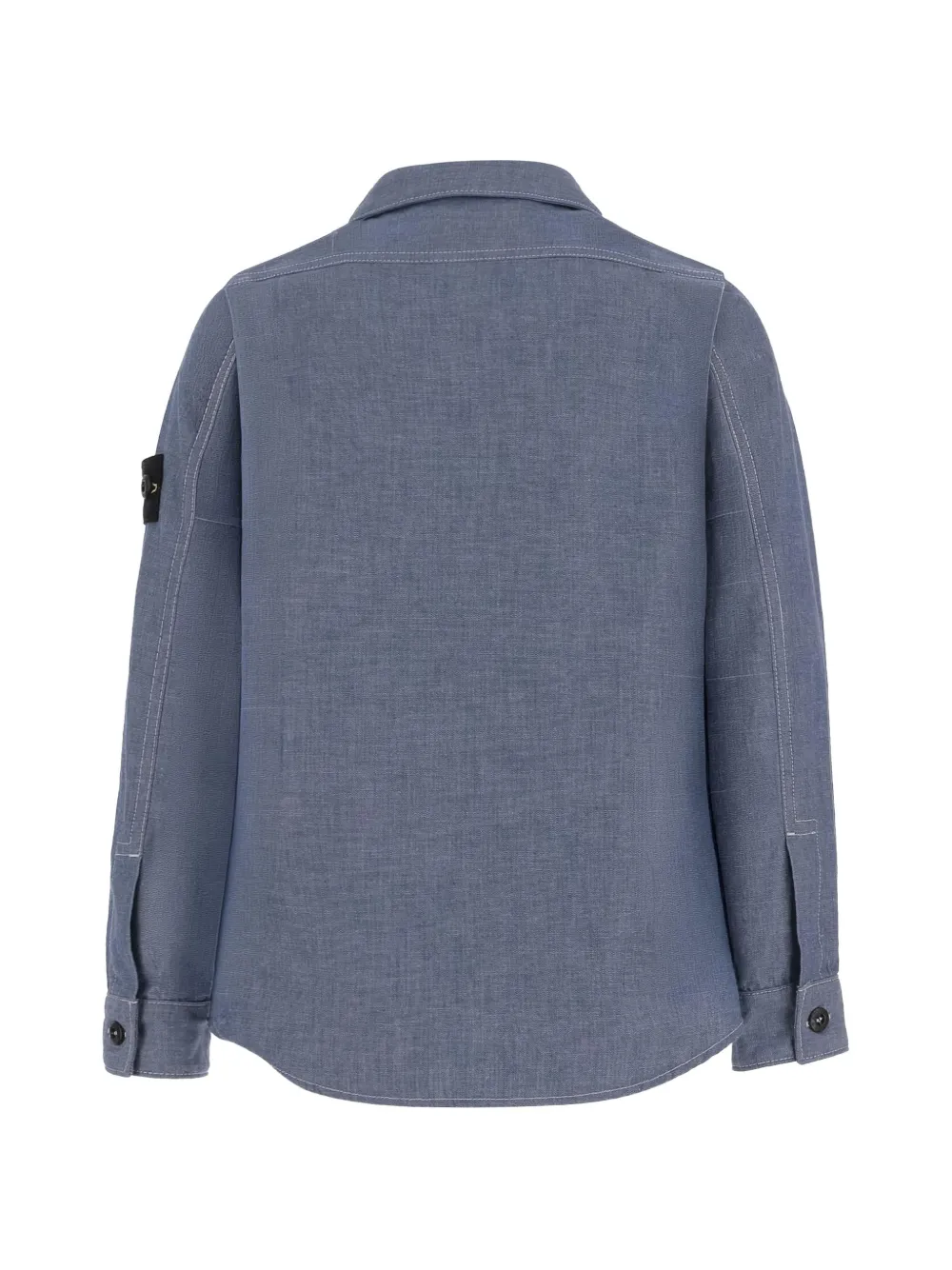 Stone Island Junior Shirt met borstzak en patch Blauw