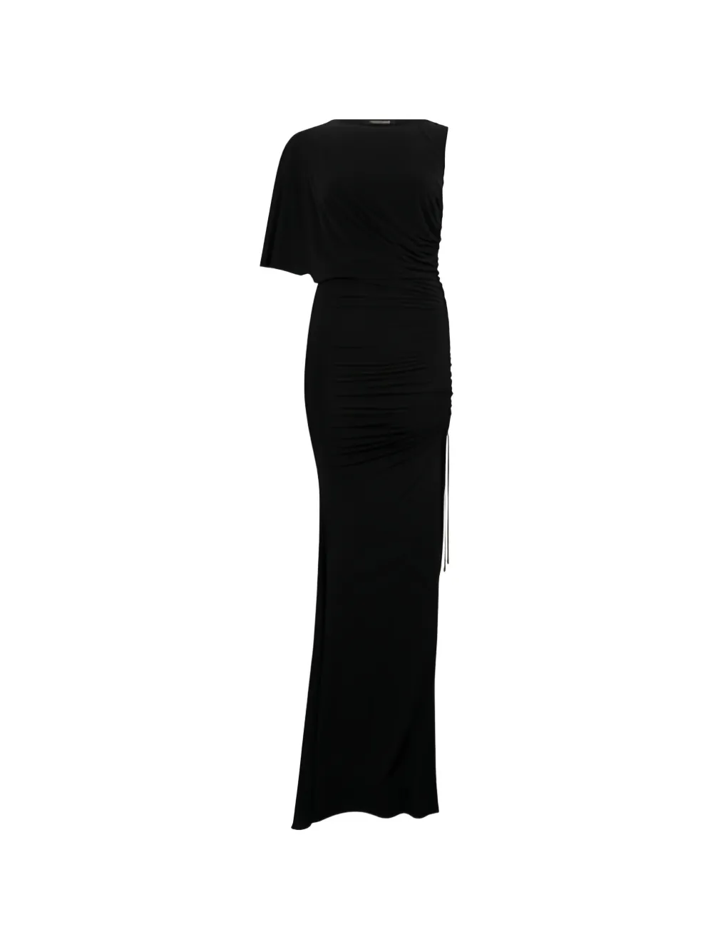 Roberto Cavalli asymmetric draped maxi dress - Nero