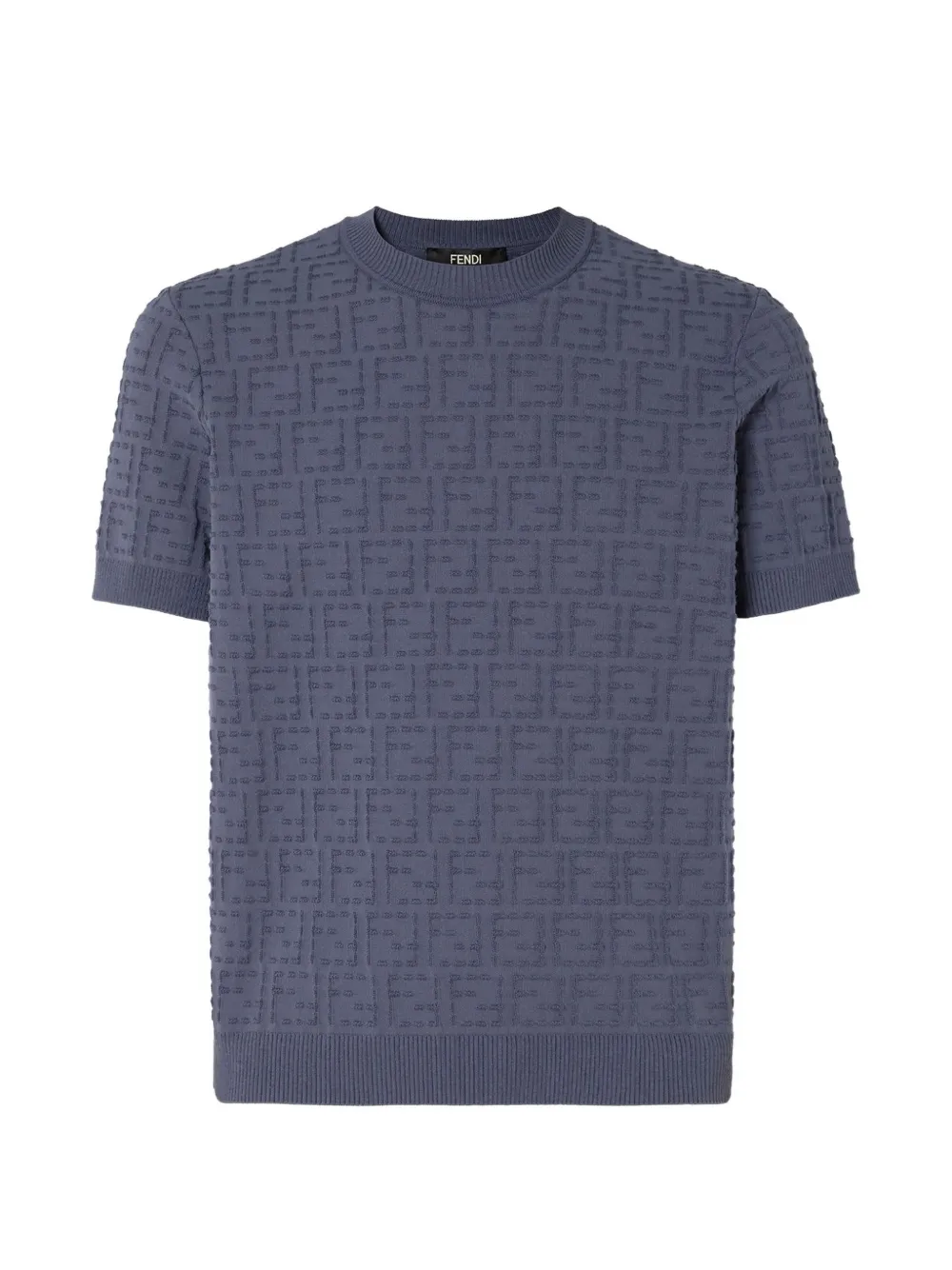 FENDI embossed crew-neck T-shirt - Blu